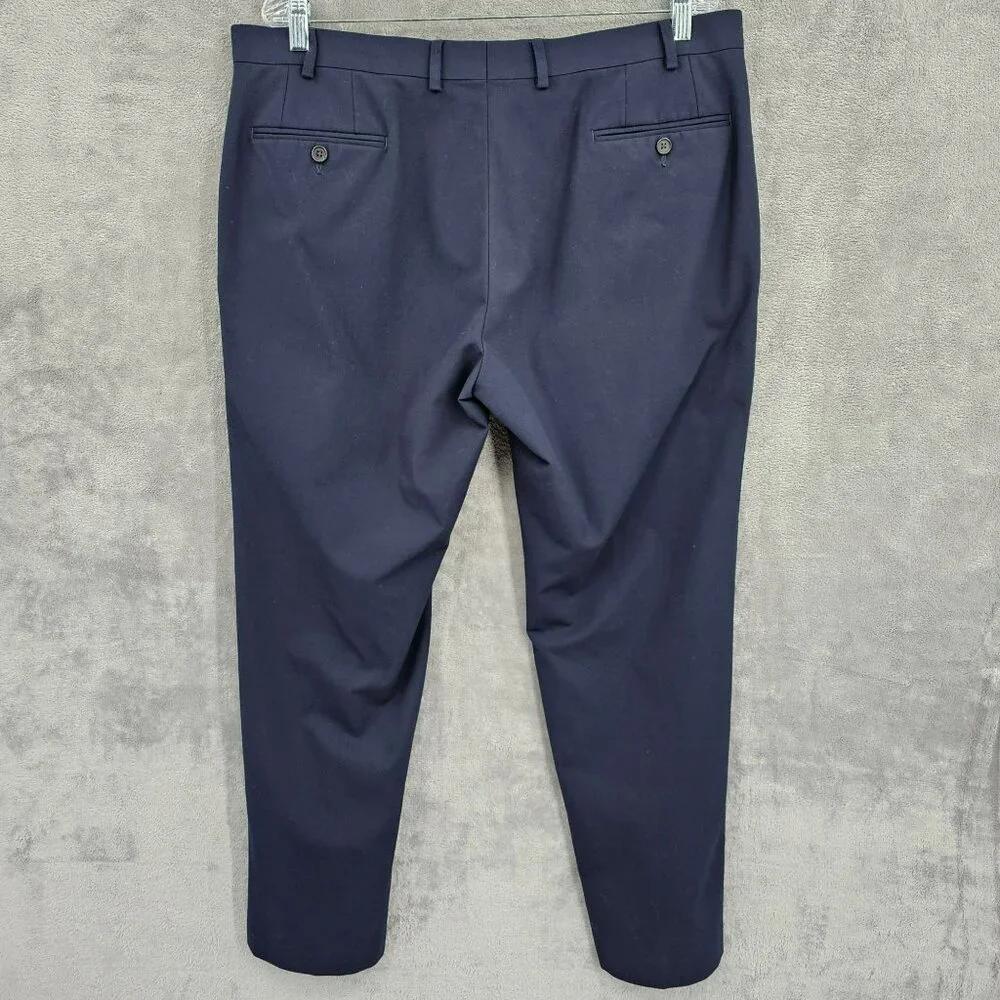 Ralph Lauren LRL Slim Fit Dress Pants Slacks 38x30 Navy Blue Flat Front Designer
